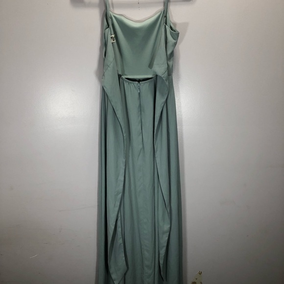 Show Me Your MuMu Women’s Deep Sage Chiffon Lauren Tie Maxi Dress - Picture 7 of 16